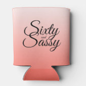 Tropisch koraal Ombre 60 en Sassy 60th Birthday Blikjeskoeler (Achterkant)