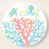 Tropisch koraal Onderzetter (Voorkant)