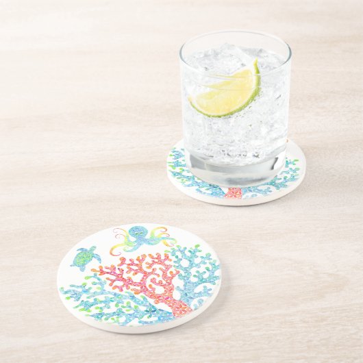 Tropisch koraal Onderzetter (Zijkant)