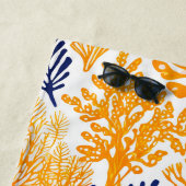 Tropisch koraal patroon gouden strandlaken (In situ)