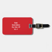 Tropisch koraal & rode swirl bagagelabel (Voorkant horizontaal)