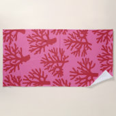 Tropisch Koraal Rood Roze Strandlaken (Voorkant)