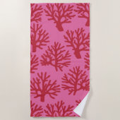 Tropisch Koraal Rood Roze Strandlaken (Voorkant)