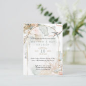 Tropisch koraal Roos Floral Moederdag Uitnodiging Briefkaart (Staand voorkant)