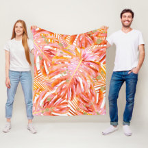 Tropisch koraal Roos Gold Leaf Pattern Gold Glitte