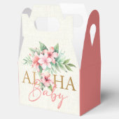 Tropisch koraal roze bloemig aloha Baby shower Bedankdoosjes (Geopend)