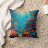 Tropisch koraalrif met levendige kleuren kussen (Deken)