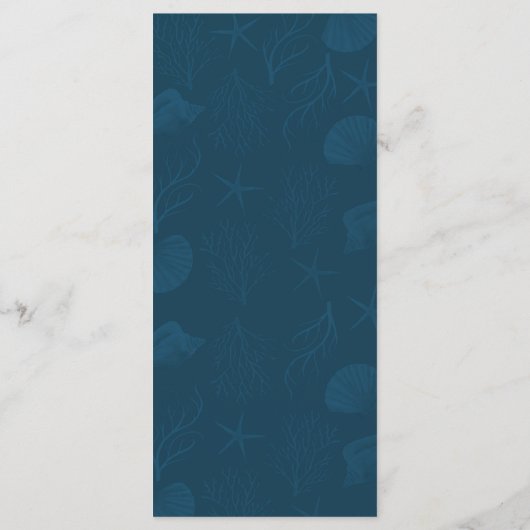 Tropisch koraalrif | Nautical Beach Wedding Menu (Achterkant)