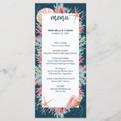 Tropisch koraalrif | Nautical Beach Wedding Menu (Voorkant)