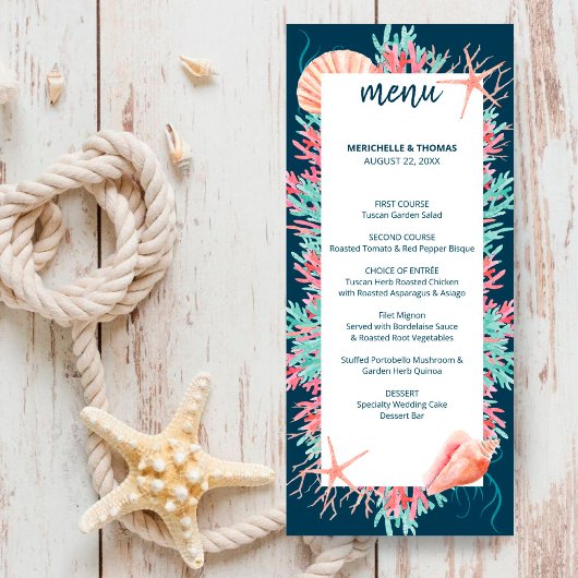 Tropisch koraalrif | Nautical Beach Wedding Menu