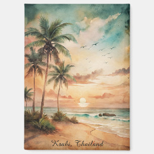 Tropisch Krabi Thailand Strand Zonsondergang Magneet