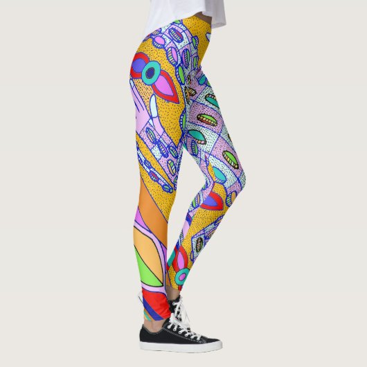 Tropisch krokodillegelvormig ontwerp leggings (Rechts)