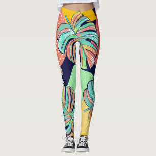 Tropisch Kunstwerk: Veelkleurig Monstera-Ontwerp Leggings