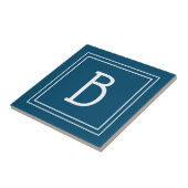 Tropisch Kust Monogram Blauw & Wit Tegeltje (Zijkant)
