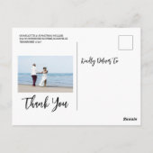 Tropisch Kust Strand Bruiloft Bedankt Briefkaart (Achterkant)