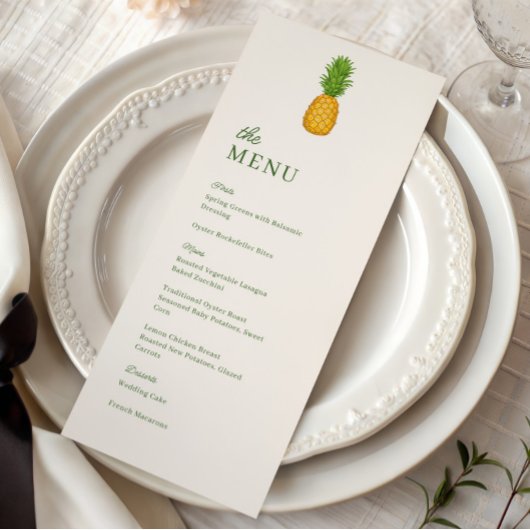 Tropisch Kustbruiloftsdiner met Ananas Menu
