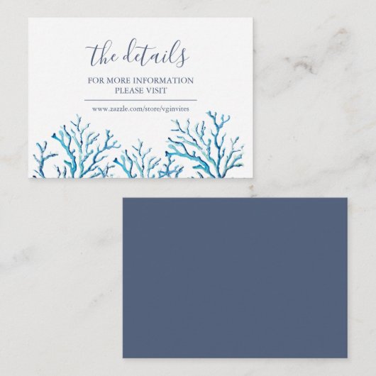 Tropisch kustgeboraal Zee — Details invullen Informatiekaartje (Voorkant / Achterkant)