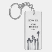 Tropisch kusthotel of motel sleutelhanger (Voorkant Links)