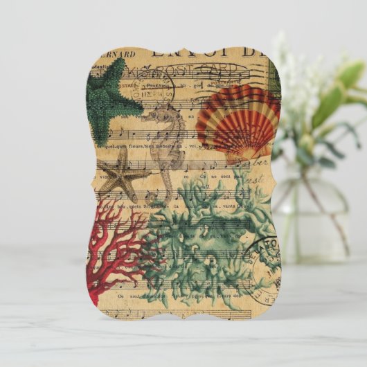 tropisch kustkoraal zeepaardje kaart (Staand voorkant)