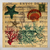 tropisch kustkoraal zeepaardje poster (Voorkant)