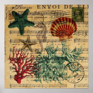 tropisch kustkoraal zeepaardje poster