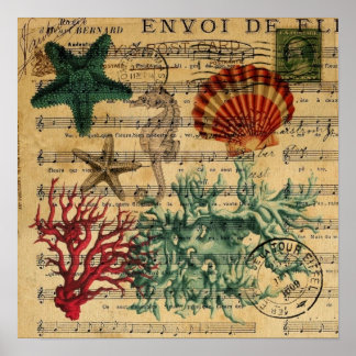 tropisch kustkoraal zeepaardje poster