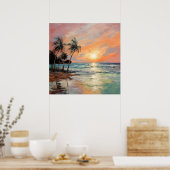 Tropisch kustlandschap - impressionistisch poster (Keuken)