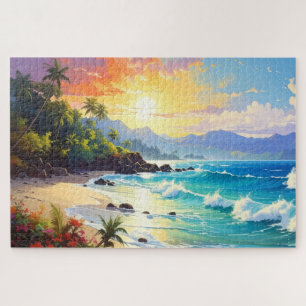 tropisch kustlandschap kunst legpuzzel
