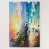 tropisch kustlandschap kunst legpuzzel (Verticaal)