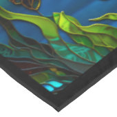 Tropisch Kustschildpad Zee Blauwgroen Glas in lood Tafelkleed (Gekanteld)