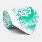 tropisch kuststrand aquarel turquoise zeeschelp stropdas (Opgerold)