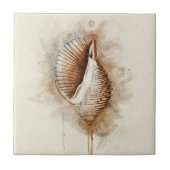 Tropisch kuststrand Zee Shell Tegeltje (Voorkant)