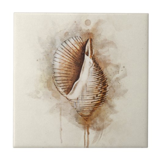 Tropisch kuststrand Zee Shell Tegeltje (Voorkant)