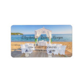 Tropisch label voor weduwschap tussen stranden en  (Voorkant)