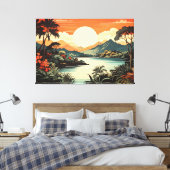 tropisch landschap 001 canvas afdruk (Insitu (Slaapkamer))