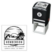 Tropisch landschap | Achternaam Retouradres Zelfinktende Stempel (In situ)