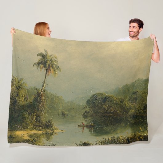 Tropisch landschap Frederic Edwin Church Fleece Deken (In situ)