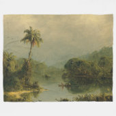 Tropisch landschap Frederic Edwin Church Fleece Deken (Voorkant (Horizontaal))