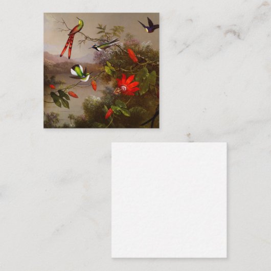 Tropisch landschap met tien kolibries kop informatiekaartje (Voorkant / Achterkant)