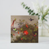Tropisch landschap met tien kolibries kop kaart (Staand voorkant)