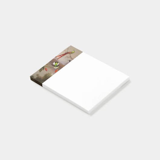 Tropisch landschap met tien kolibries kop post-it® notes (Schuin)