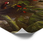 Tropisch landschap met tien kolibries kop poster (Hoek)