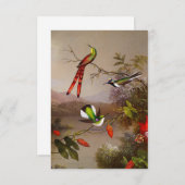 Tropisch landschap met tien kolibries kop RSVP kaartje (Voorkant / Achterkant)