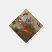 Tropisch landschap met tien kolibries kop servet (Hoek)