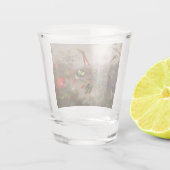 Tropisch landschap met tien kolibries kop shot glas (Achterkant)