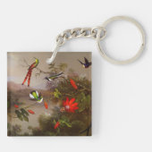 Tropisch landschap met tien kolibries kop sleutelhanger (Achterkant)