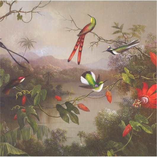 Tropisch landschap met tien kolibries kop sticker (Voorkant)