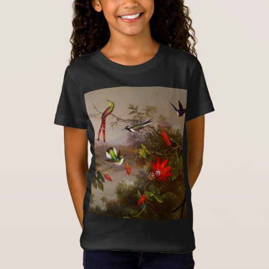 Tropisch landschap met tien kolibries kop t-shirt (Voorkant)