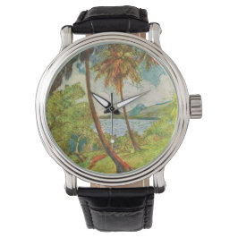 Tropisch landschap op Martinique (Charles Laval) Horloge