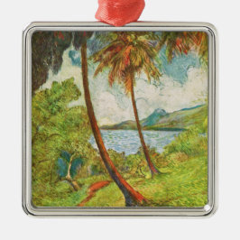 Tropisch landschap op Martinique (Charles Laval) Metalen Ornament